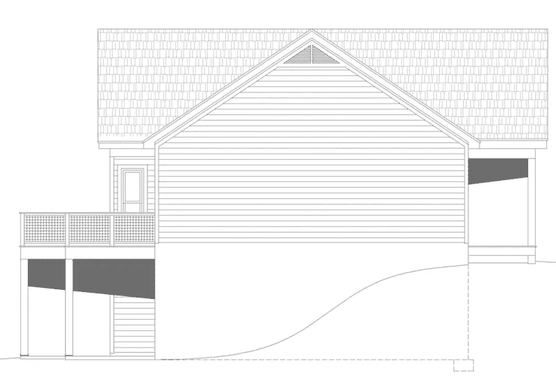 Waterfront House Plan Left Elevation - 141D-0392 - Shop House Plans and More