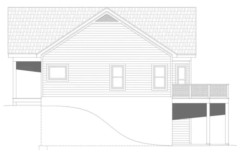 Waterfront House Plan Right Elevation - 141D-0392 - Shop House Plans and More