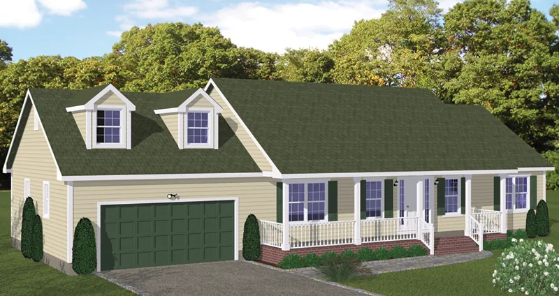 Traditional House Plan Front of Home - Valleygate Country Ranch Home 143D-0003 - Shop House Plans and More