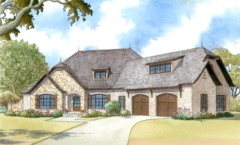 Ranch House Plan Front Image - Highfield Manor European Home 155D-0003 - Search House Plans and More