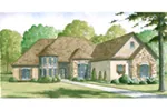 European House Plan Front of Home - Croft European Ranch Home 155D-0008 - Search House Plans and More