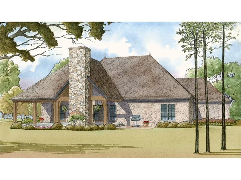 Country French House Plan Rear Photo 01 - Augustine Place Ranch Home 155D-0015 - Search House Plans and More