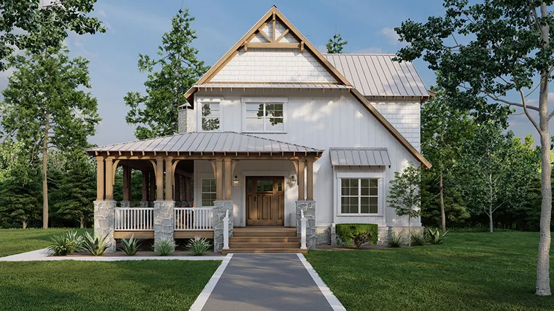 Craftsman House Plan Front of Home - Appalachian Trail Rustic Home 155D-0016 - Search House Plans and More