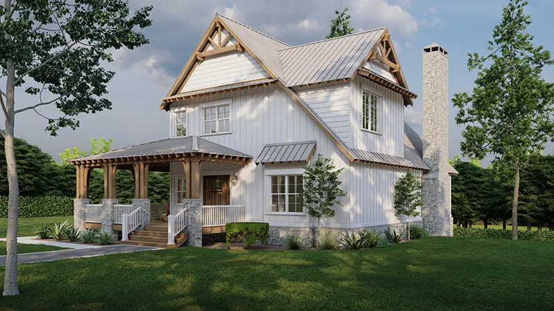 Craftsman House Plan Front Photo 01 - Appalachian Trail Rustic Home 155D-0016 - Search House Plans and More