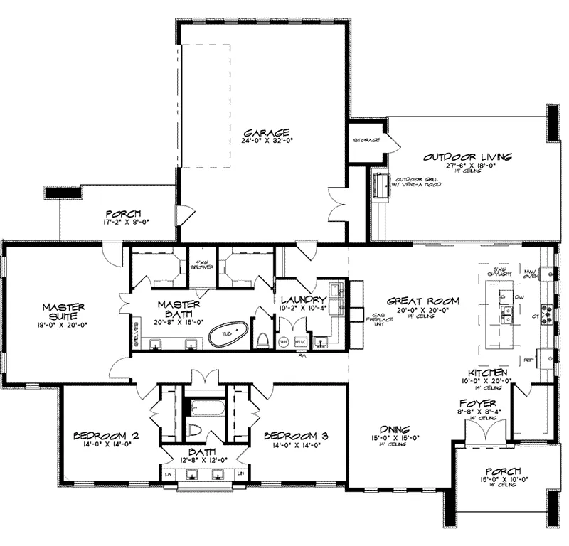 Modern Home Plan First Floor 155D-0022
