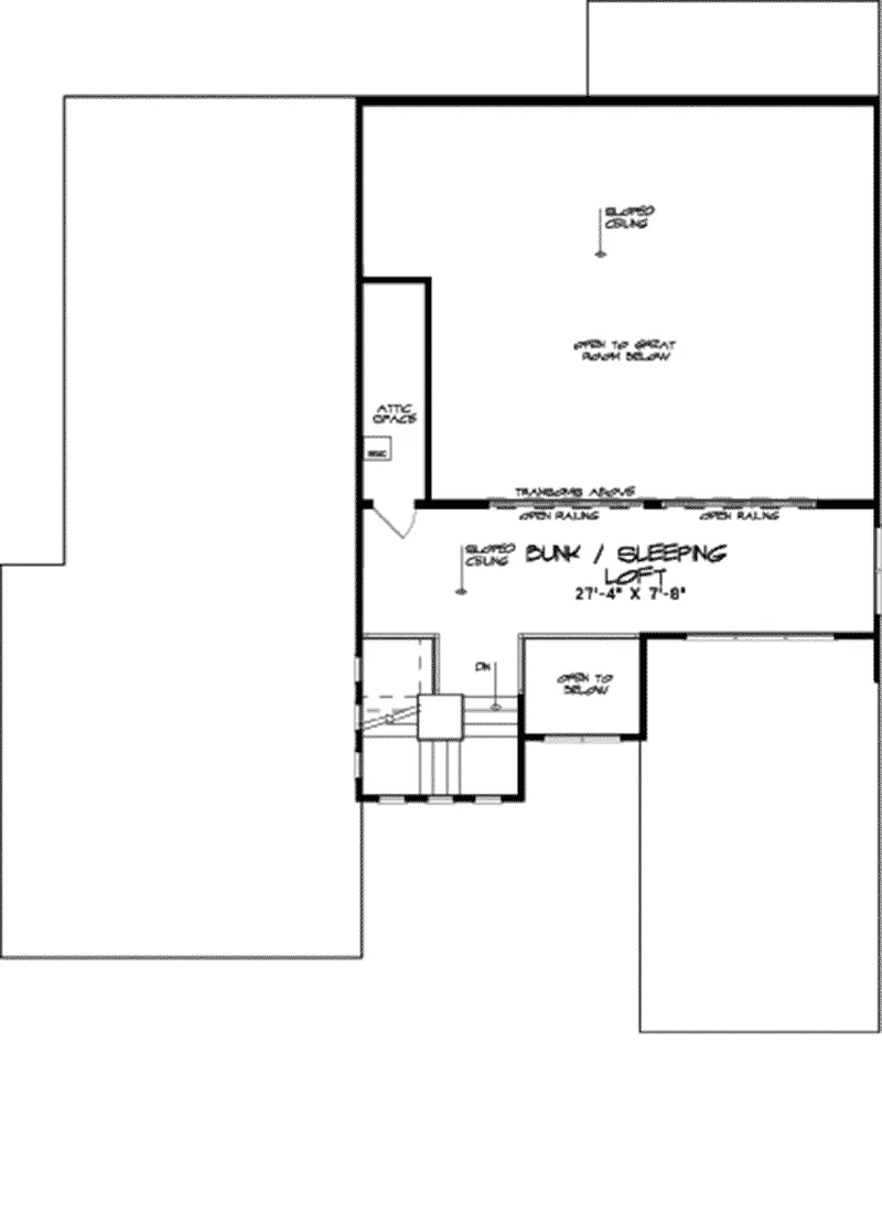 Ranch Home Plan Second Floor 155D-0023