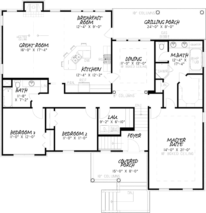 First Floor - Scenic Heights Country Home 155D-0024 - Shop House Plans and More