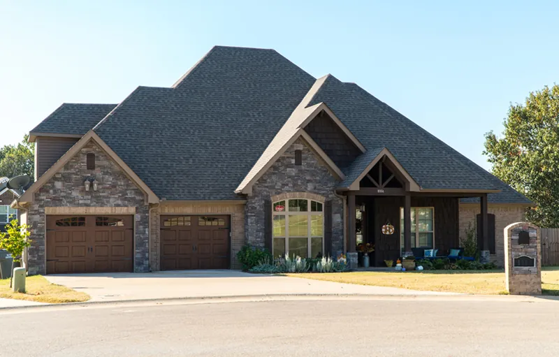 Rustic House Plan Front of Home - Ozark Creek Rustic Ranch Home 155D-0025 - Shop House Plans and More