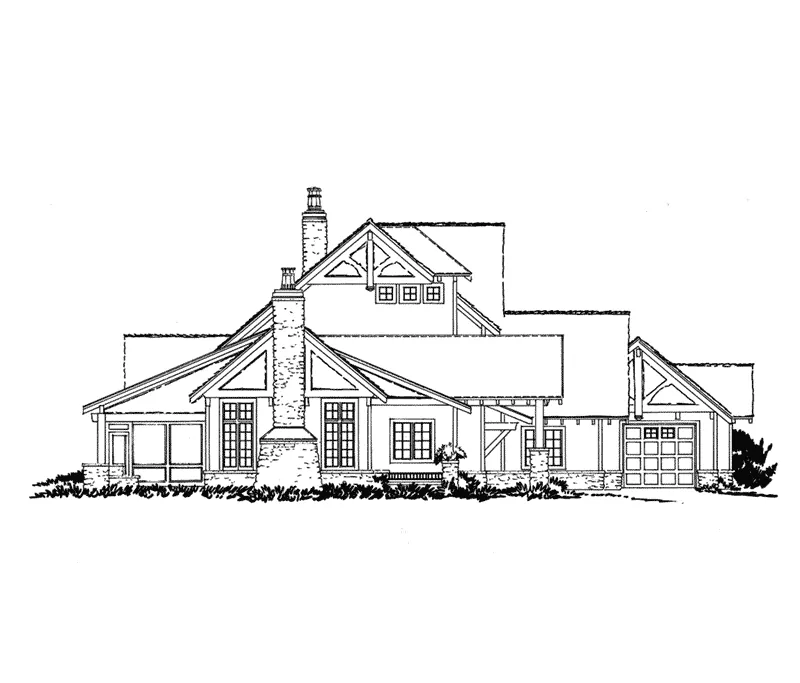 Craftsman House Plan Left Elevation - Castle Hill Luxury Home 163D-0001 - Search House Plans and More