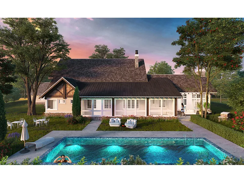 Craftsman House Plan Rear Photo 01 - Castle Hill Luxury Home 163D-0001 - Search House Plans and More