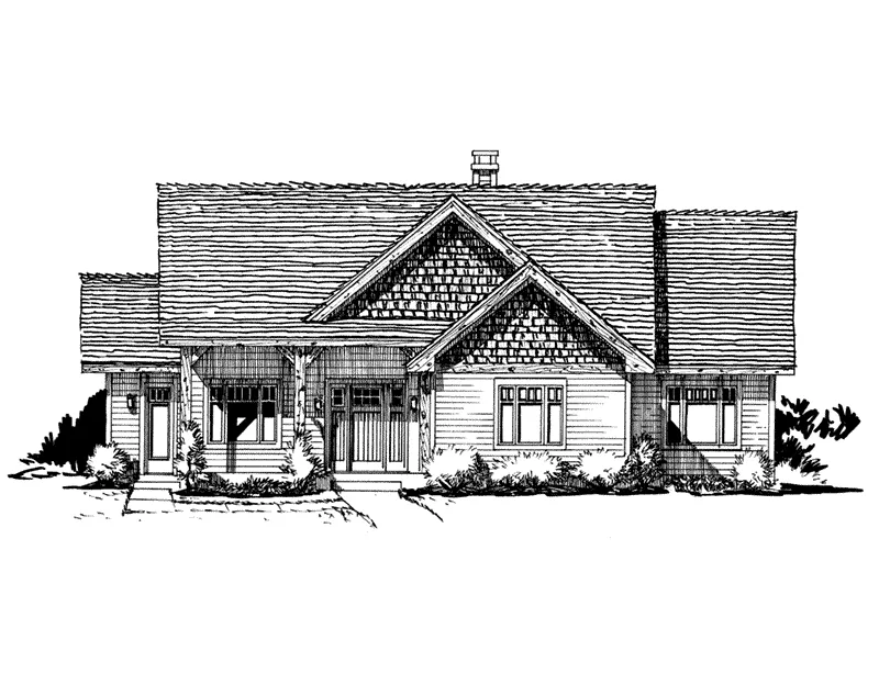 Rustic House Plan Front Elevation - Cherokee Point Craftsman Home 163D-0003 - Search House Plans and More