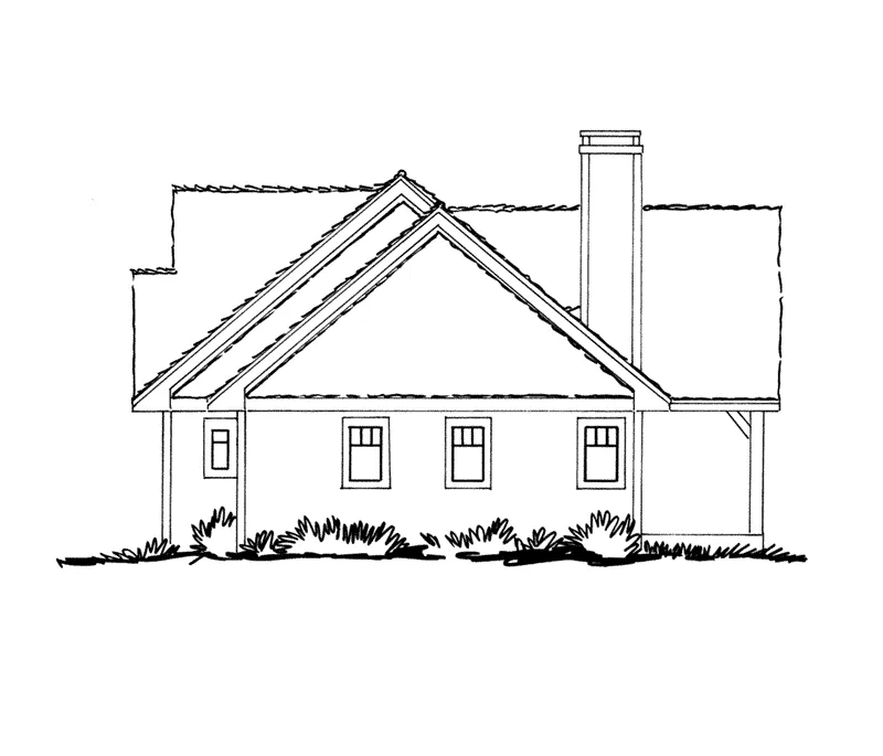 Rustic House Plan Left Elevation - Cherokee Point Craftsman Home 163D-0003 - Search House Plans and More