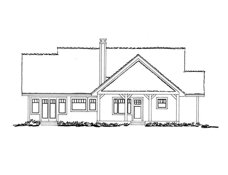 Rustic House Plan Rear Elevation - Cherokee Point Craftsman Home 163D-0003 - Search House Plans and More