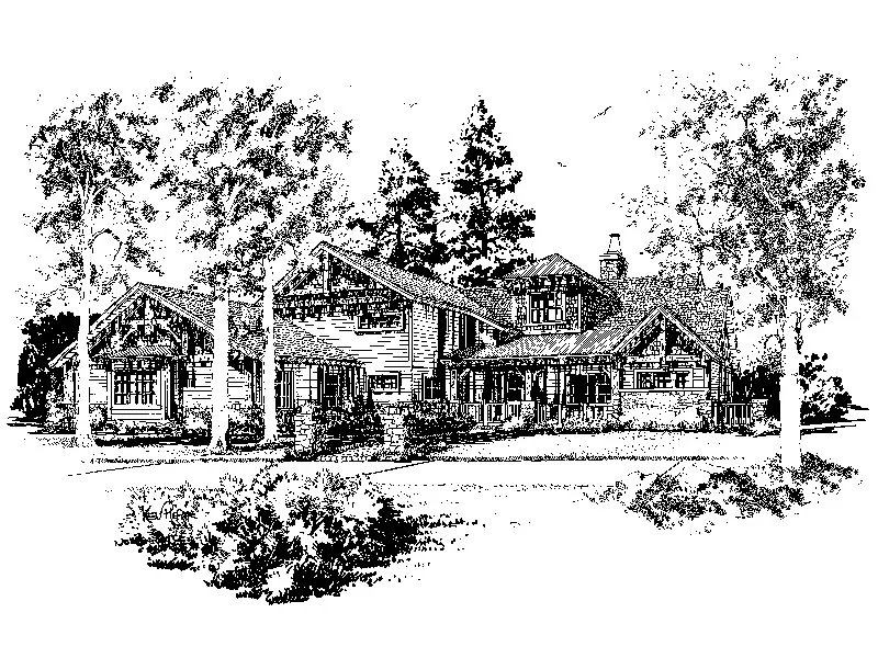 Log Cabin House Plan Front Image of House - Deer Park Lane Rustic Home 163D-0005 - Search House Plans and More