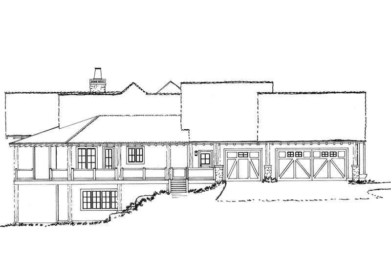 Log Cabin House Plan Left Elevation - Deer Park Lane Rustic Home 163D-0005 - Search House Plans and More