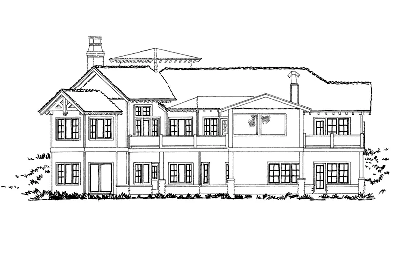 Country House Plan Rear Elevation - Pinehurst Lane Rustic Home 163D-0008 - Shop House Plans and More