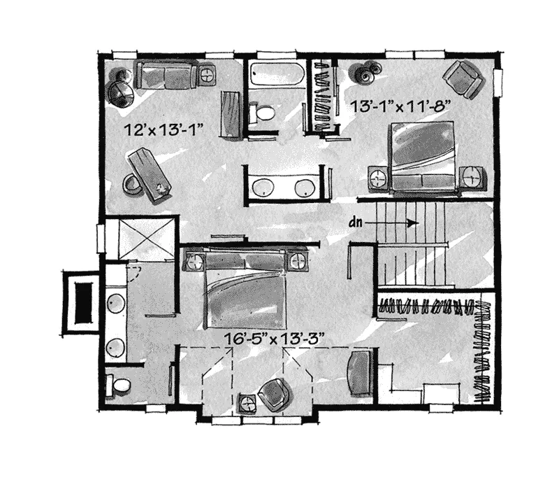 Log House Plan Second Floor - Rock Creek Rustic Home 163D-0010 - Shop House Plans and More