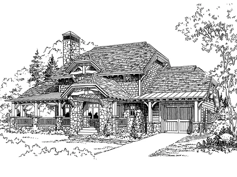 Log House Plan Front Image of House - Rock Creek Rustic Home 163D-0010 - Shop House Plans and More
