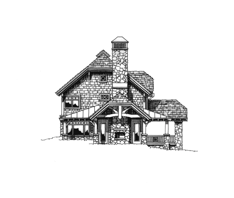 Log House Plan Left Elevation - Rock Creek Rustic Home 163D-0010 - Shop House Plans and More